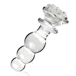 Crystal Anal Bead Butt Plug - Clear Glass Anal Plug With Gradual Large Anus Beads, Transparent Anal Dildo Butt Plug Vaginal Prostate Massage Stimulation Anal Sex Toy For Men Women Couple (S)