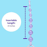Purple Anal Beads With Finger Loop - Beginner Friendly - 8 Inch