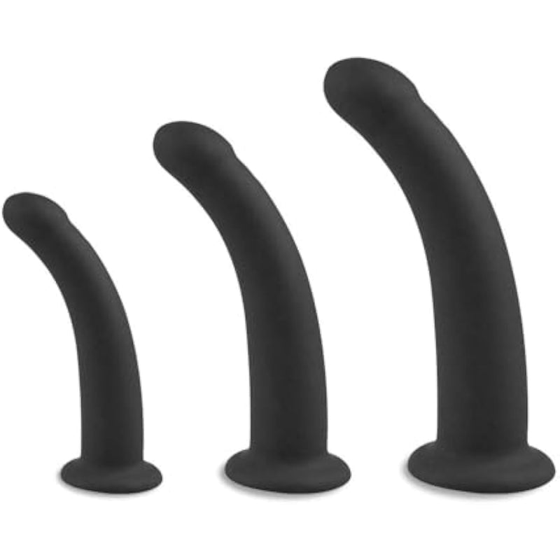 Anal Plug Trainer Kit,3 Piece Strap-On Harness Dildos With Strong Suction Cup Prostate Massage G-Spot Stimulation Butt Plug Training Set For Beginners Advanced Users