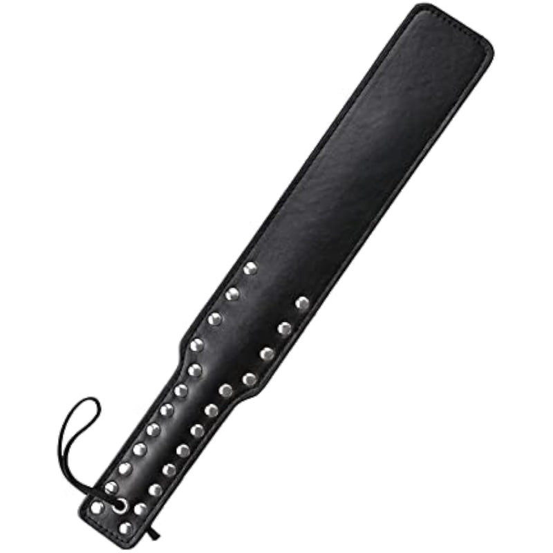 Quality Studded Spanking Paddles, 14.7Inch Faux Leather Paddle For Adults Sex Play, Black