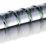 Double Ended Crystal Dildo Butt Plug - Glass Pleasure Wand With Raised Swirl Texture - 7 Inch G Spot Stimulator For Men Women