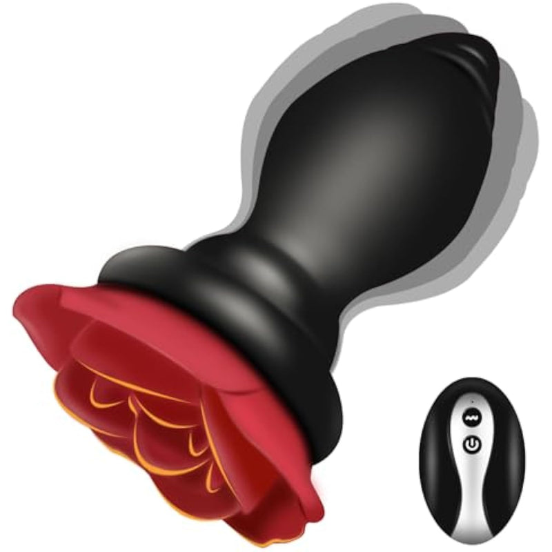 Rose Anal Butt Plugs Vibrator Anal Sex Toys & Games For Men Women Couples, Prostate Massager With Wireless Remote Control 10 Vibrating Modes, Silicone Stimulator Sex Toys Waterproof And Rechargeable