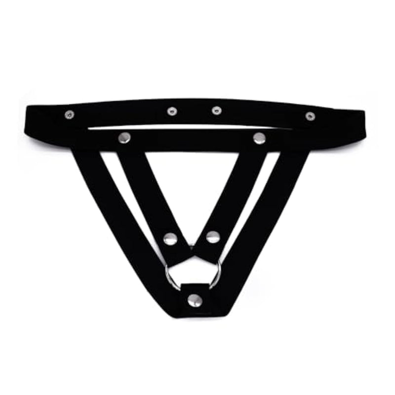 Male Chastity Belt Cock Cage Anti-Off Auxiliary Chastity Strap, V-Shaped Widen Elastic Band Chastity Device Accessories For Men (Black)