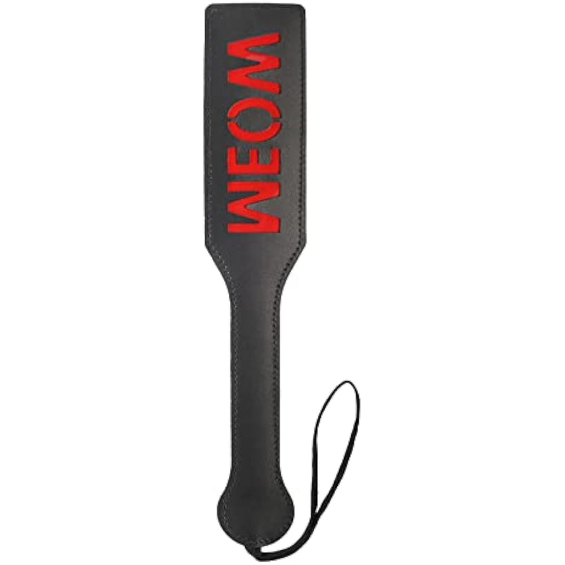 Meow Spanking Paddle, 12.6Inch Faux Leather Sex Sm Toys For Adults Bdsm Play, Black