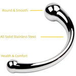 G-Spot Massage Dildo, Double Ended Dildo Anal Plug Stimulate Wand Fetish Plug With Solid Metal Curved Dual Ended Massage Wand Sex Adult Sex Toy For Women Men (Large)