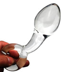 Crystal Glass Butt Plug Dildo Training Kit with Pull Ring Design for Men, Women, and Couples