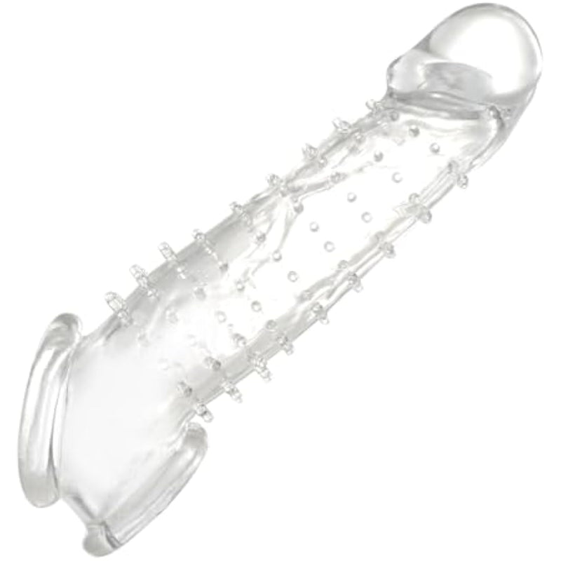 Penis Enlargement Sleeve Cock Sleeves - Penis Extender Enlarger Reusable Textured Sheath Adult Sex Toys Elastic Cock Ring Girth Enhancer For Men Female Couple Pleasure