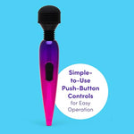 Pink Deluxe Rechargeable Mini Metallic Massage Wand Vibrator - Plastic - Travel Friendly