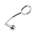 Men's Solid Metal Anal Plug with Dual-Use Delayed Cock Ring