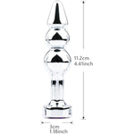 Anal Bead Butt Plug Adult 3 Beaded Training Beginners Sex Toys (Round)