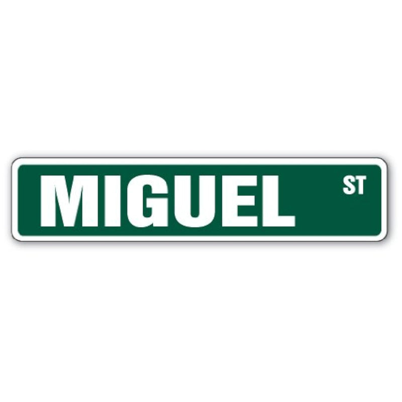 Miguel Street Sign Childrens Name Room Sign | Indoor/Outdoor |  18" Wide Plast