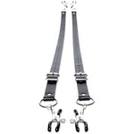 Spread Xl Labia Spreader Straps | Vegan Friendly Leather Straps And Rubber Tipped Pinchers To Spread Your Lips Open, Black (Ag465)