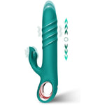 Thrusting Vibrator Dildo Sex Toys For Women- Realistic Dildos G Spot Anal Stimulation With 10 Powerful Vibration 10 Thrust Modes, Rabbit Vibrators Adult Toys For Women And Couple, Green