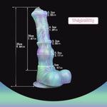 Realistic Dog Dildo With Suction Cup Base, 9.84 Inch Dog Dildo Large,Female Vaginal And Anal Play Adult Sex Toys (Green And Purple)