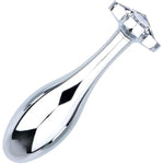 Metal Small Anal Plug With Clear Gem Handle Butt Plugs Adult Sex Toy For Couples Sex Pleasures (100Mm Length)