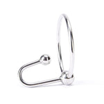 Stainless Steel Penis Cock Rings With Urethral Sounds Ball Male Erotic Penis Ring Adult Supplies (1.57 Inches)