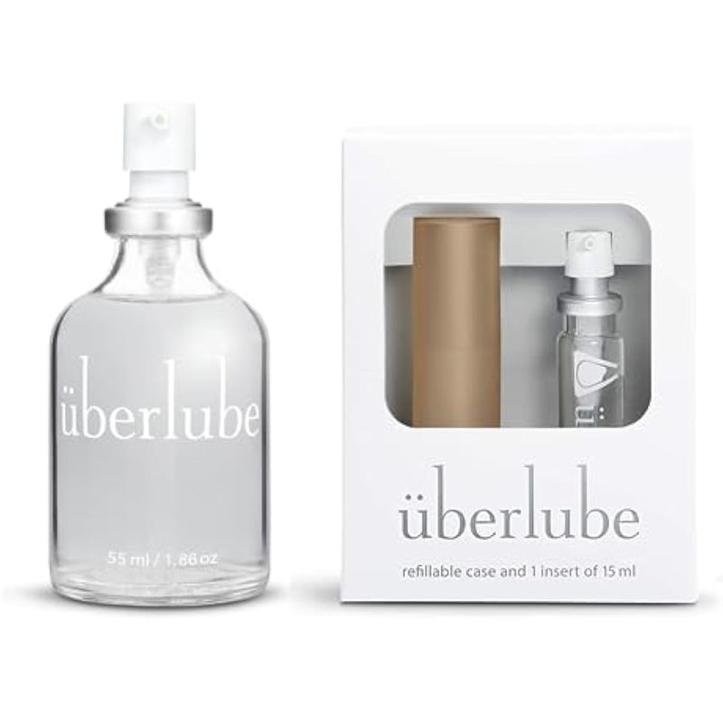 Home And Travel Bundle - Gold Travel Lube Kit + 55Ml Bottle Silicone Lube, Unscented, Flavorless, Works Underwater - 55Ml + Gold Kit