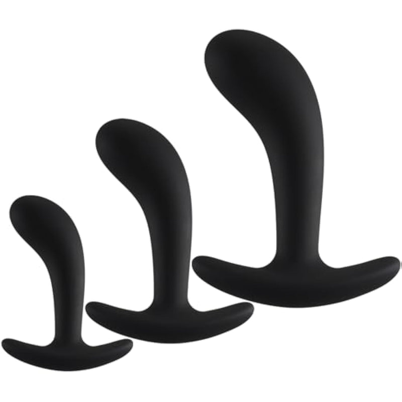 3 Pcs Anal Plugs Training Set For Comfortable Long-Term Wear, Silicone Butt Plug Trainer Kit, Prostate G-Spot Anal Sex Toys For Men Women Beginners Advanced Users