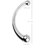 Double Ended Massage Wand Sex Anal Plug G-Spot Metal Anal Bead Stimulate Fetish Anal Plug Dildo Metal Curved Dual Ended Masturbation Sex Toy For Couple, Silver