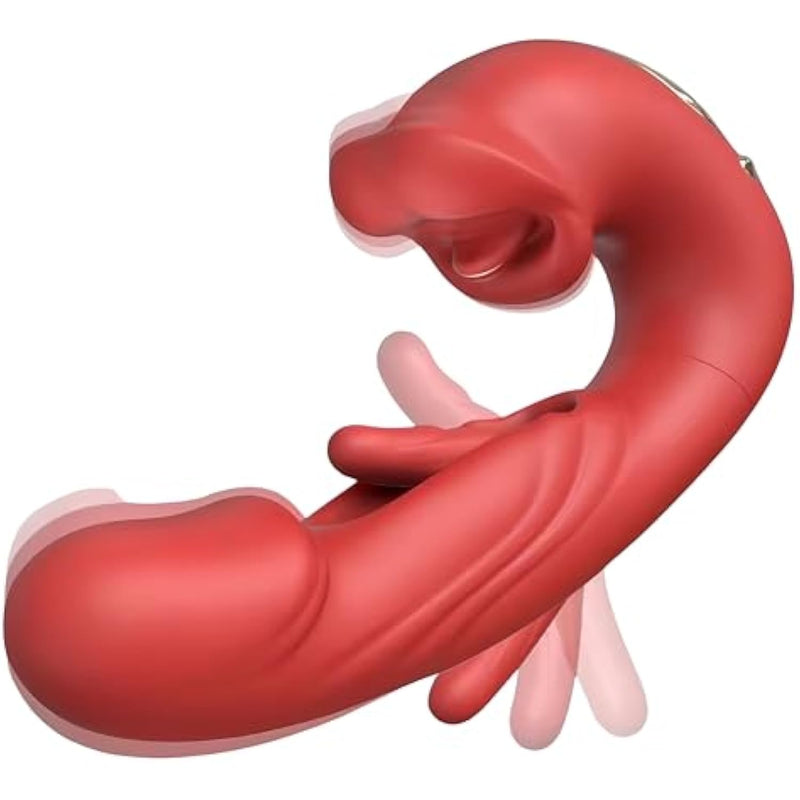 Adult Sex Toy Vibrator - G-Spot And Clitoral Stimulator With 10 Licking, Vibration Modes Discreet Massager Tool For Women And Couples, Usb Rechargeable Clit Flapping & Masturbation Dildo