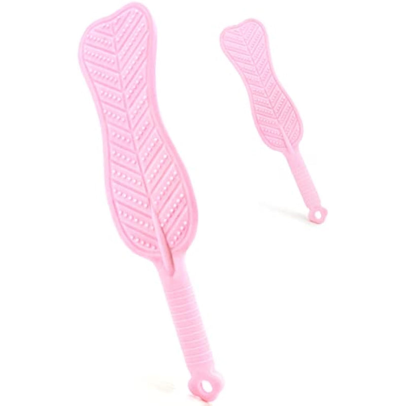 Spanking Paddle For Sex Play Textured Rubber Palm-Leaf Fan Shaped Slapper With Bumps Flexible Flirt Toy For Sm Bondage Game Adult Couple 14.96 Inch Pink