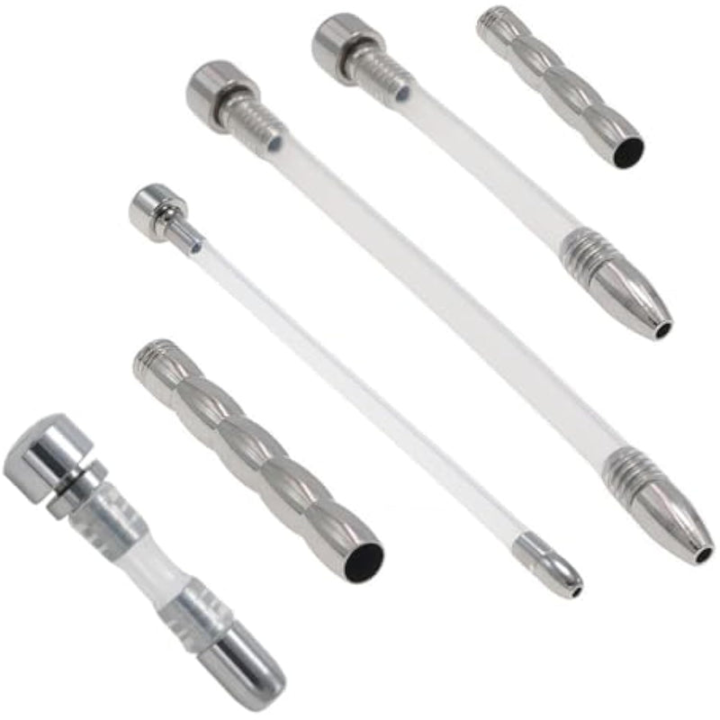 6Pcs Silicone Stainless Steel Hollow Penis Plug Urethral Catheter Plug Flat Chastity Lock Accessories Male Adult Sex Products Anal Plug Anal Smooth Urethral For Men