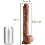 Realistic Huge Dildo Sex Toy - 11 Inch Long Dildo Penis - Soft Thick Realistic Dildo Feel Like Skin - G Spot Realistic Giant Dildo With Powerful Suction Cup For Men Women