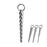Stainless Steel Pull Bead Urethra Sound Rods/Urethral Dilator With Removable Grommets, Smooth Penis Plug Sex Toys - Catheters & Sounds For Men, Women (L)