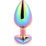 3Pcs Colorful Jewel Heart Base Rainbow Gradient Anal Plug Set Crystal Metal Butt Plug Kit For Couple Sex Toy