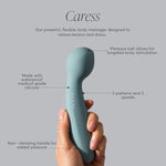 Caress Massager - Silicone Device Massager Wand - Clit Stimulation & Clitoris Suction - Waterproof - Female Wellness Deep Vibrations - 6”L