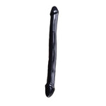 Extra Large Double Ended Dildo with Smooth PVC Material and Dual Head Design, Black Color