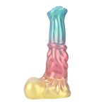 9.9In Silicone Made Huge Soft Colorful Horse Dildo Anal Toy Animal Style Ribbed Flexible Hands-Free (Normal) (M)