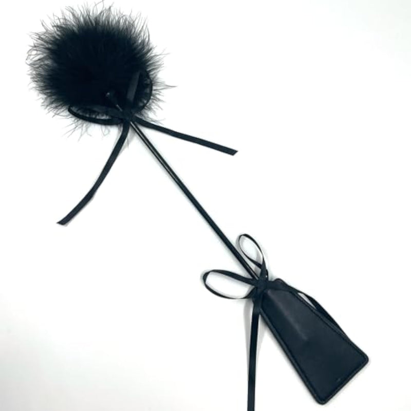 SM Sex Feather Tickler Teaser Leather Spanking Paddle 2 in 1 Adult Flirting Sex Whip Bondage BDSM Paddle Spanking Toy