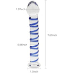 Glass Dildo, 7.67 Inch Crystal Anal Butt Plug Unisex Pleasure Wand For Men Women