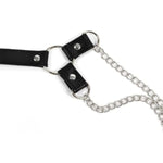 Bdsm Penis Ring With Nipple Clip For Men Pu Leather Collar Bondage Sm Extreme Slave Testicle Stretchers Pennis With Chains Sex Toy