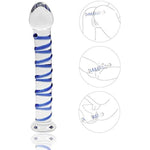 Glass Dildo, 7.67 Inch Crystal Anal Butt Plug Unisex Pleasure Wand For Men Women