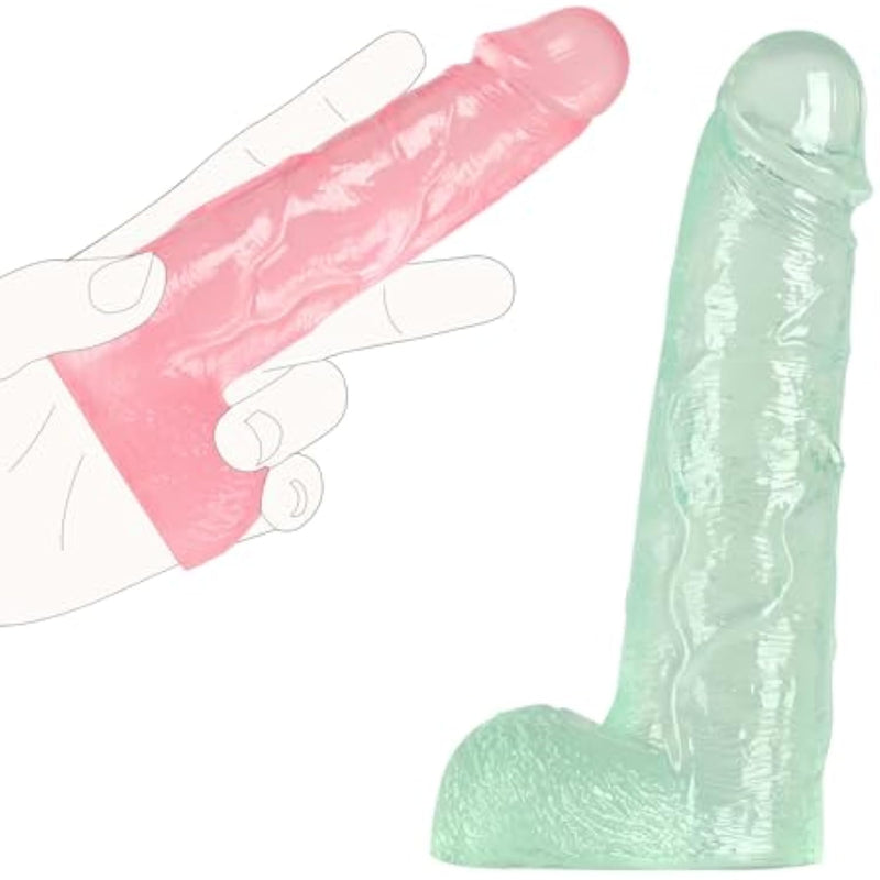 5.6 And 4.7 Inch 2 Sizes Realistic Suction Mini Dildo, Beginner Anal Plug,Soft Dildo With Curved Shaft And Balls,Adult Sex Toys For G Spot Stimulator Anal Plug Training Sets