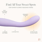 Arc G-Spot Vibrator Wand | Adult Sex Toys | Nipple & Clit Stimulator Finger Vibrators | 4 Patterns & 3 Intensities | Waterproof Vibrators For Women -Purple