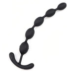Black Silicone Bead Butt Plug for Prostate Massage and Adult Pleasure