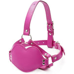 Mouth Gag With Silicone Dildo,Adjustable Leather Silicon Sm Realistic Penis Bdsm Fetish Slave Restraints Strap On Sex Toys For Adult Couple (Pink)