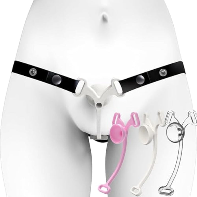 Inverted Negative Chastity Cage Belt, Male Flat Chastity Cage Cock Cage Chastity Device, Sissy Chastity Clip Penis Clamp, Sm Chastity Lock Invisible Chastity Cage Male Sex Toys-A207 (White, Long)