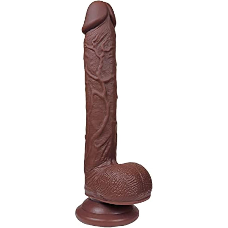 The Woodsman By - Realistic Dual Density Silicone Dildo, 8.5 Inch Insertable, 1.75 Inch Max Width (Dark Skin)