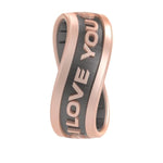 Star Wars Silicone Ring - Comfortable And Flexible Design - I Love You (English) - Rose Gold/Platinum - Size 10