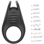 Vibrating Cock Ring With Rabbit Design, Adjustable Penis Ring With 10 Vibrate Modes, Silicone Male Sex Toys For Adults Solo Couple
