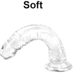 Soft Lifelike Jelly Dildo Clear Suction Penis For Hands-Free Play Adult Sex Toy For Men, Women And Couples For G-Spot And Anal (L)