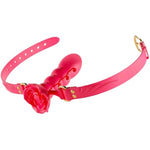 Silicone Mouth Gags Adjustable Depth Dildo Flower Shape Open Mouth Ball Gag With Adjustable Leather Strap Sm Restraints Fetish Sex Toys For Women Men (Red)