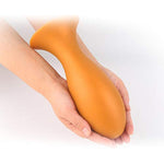 Butt Plug Anal Training Kit With Strong Suction Cup Prostate Massager Comfortable Soft Silicone Anal Plugs For Beginners Advanced Players (L) Gold