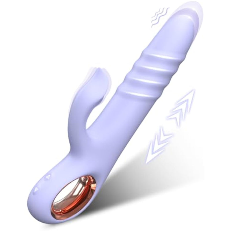 Dildo Thrusting Vibrator Sex Toy For Women - Dildos Vibrator G Spot Vibrator Clitoral Stimulator Dual Rabbit With 10 Powerful Vibration 10 Thrust Modes