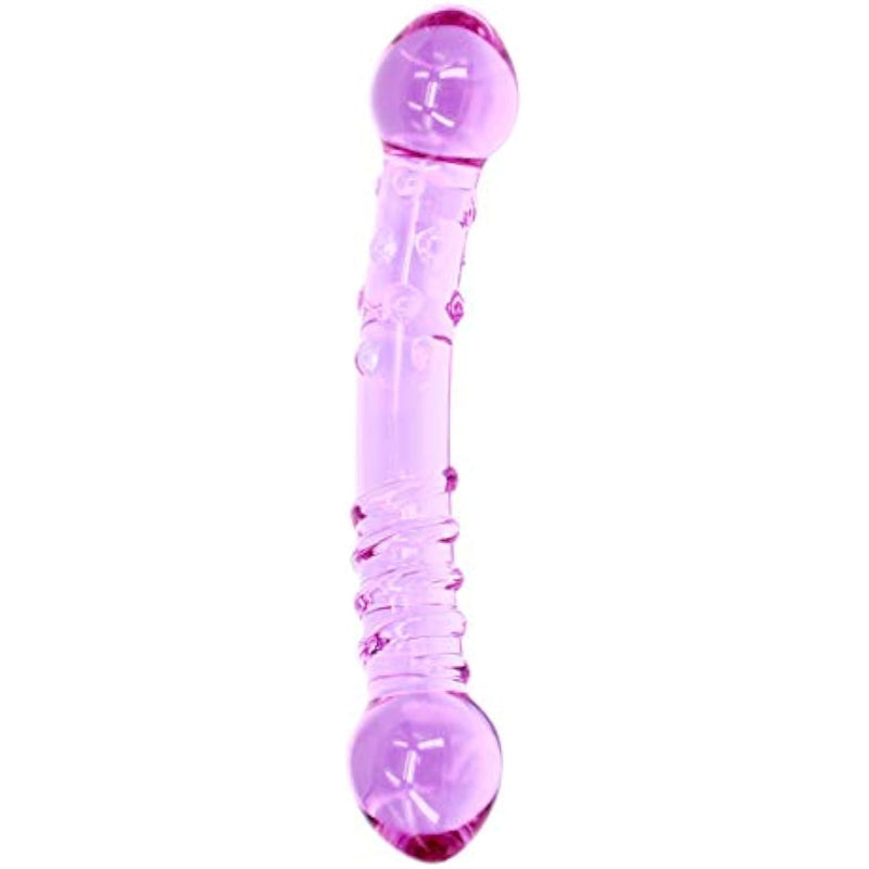 7 Inches Glass Dildo Double Ended Pleasure Wand, Light Purple