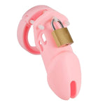 Chastity Cage Sex Toy, Silicone Cock Cage For Men With 5 Sizes Rings & 4 Code Locks, 2 Keys & 1 Lock Set, Male Chastity Devices Sissy Penis Cage Bondage Sex Restraints Bdsm Toys (Pink, Large)